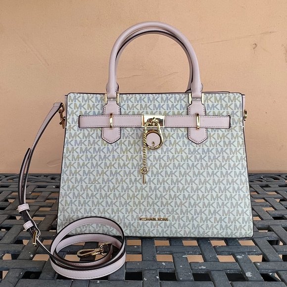 Michael Kors Handbags - Michael Kors Hamilton Medium Satchel Shoulder Bag MK Vanilla Pink